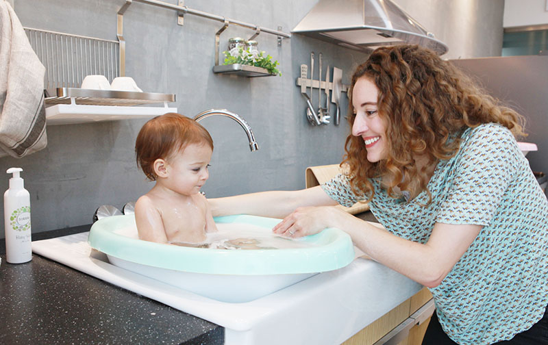 Sobble Cushioned Baby Bath Tub, Baby Bathtub For Double Sink
